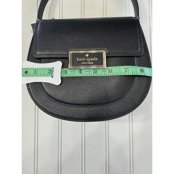 Kate Spade Reegan Saddle Bag Crossbody Black Leather Convertible Bag NWT $400 - Picture 7 of 7